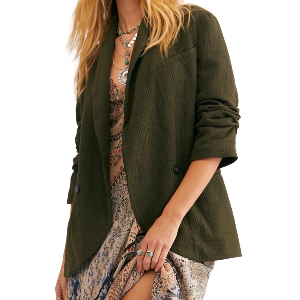 Free People Rowan blazer Deep army